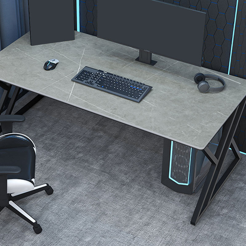 Rectangular Sintered Stone Office Desk Modern Home Writing Desk with Metal Legs