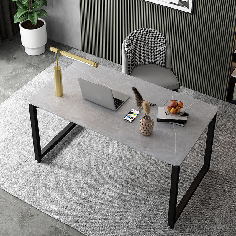 Bureau d'écriture contemporain 29.5 "H bureau de bureau rectangulaire avec des jambes en métal