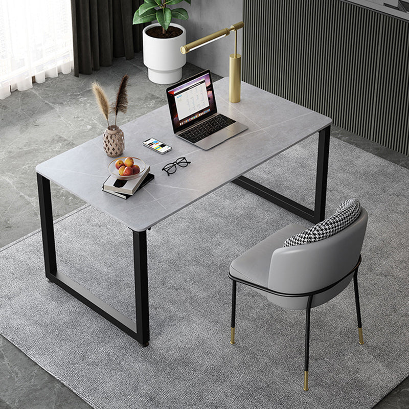 Bureau d'écriture contemporain 29.5 "H bureau de bureau rectangulaire avec des jambes en métal