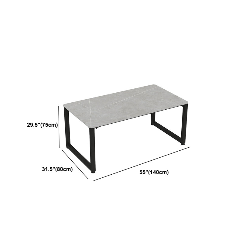 Bureau d'écriture contemporain 29.5 "H bureau de bureau rectangulaire avec des jambes en métal