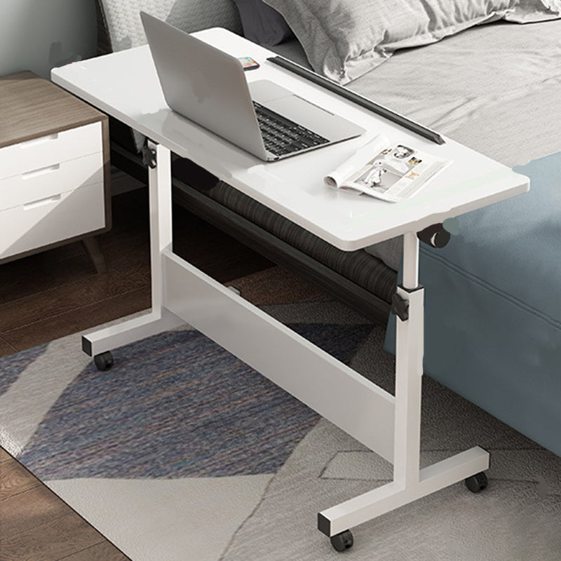 Modern Writing Desk Wooden Adjustable Standing Desk with Caster Wheel White Clearhalo 'furn' 'furn_office_desk' 'Furniture' 'Office Desks' 'Office Furniture' 'office_desk' 5934019