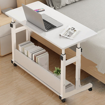 Modern Writing Desk Wooden Adjustable Standing Desk with Caster Wheel White Clearhalo 'furn' 'furn_office_desk' 'Furniture' 'Office Desks' 'Office Furniture' 'office_desk' 5934023