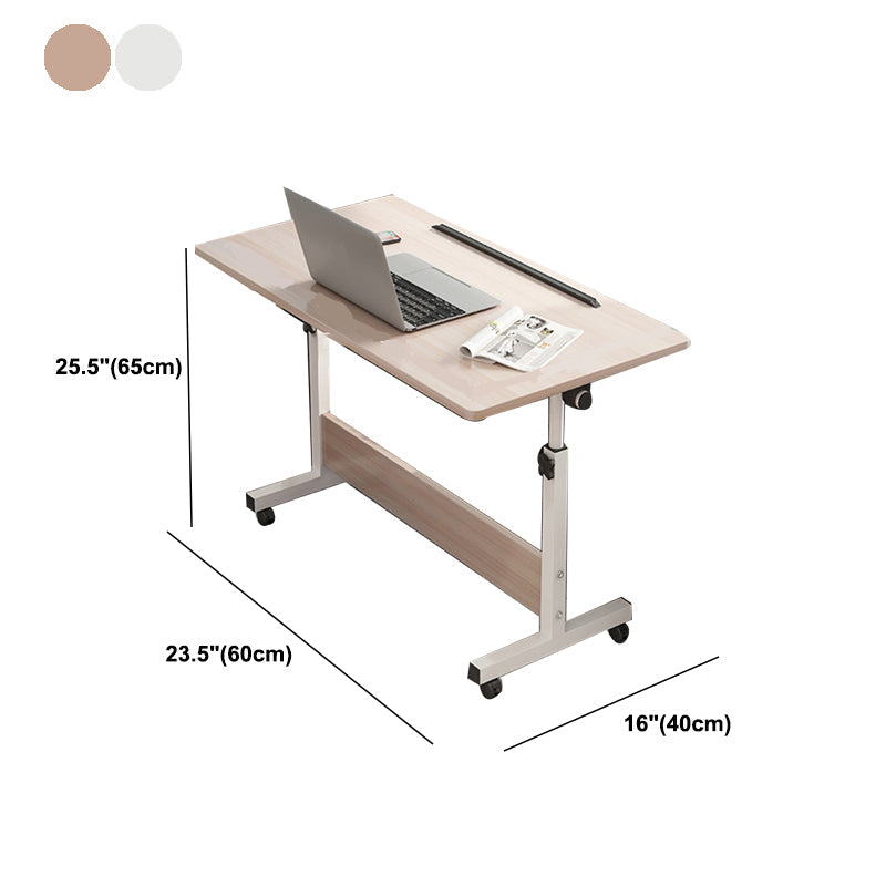 Modern Writing Desk Wooden Adjustable Standing Desk with Caster Wheel Clearhalo 'furn' 'furn_office_desk' 'Furniture' 'Office Desks' 'Office Furniture' 'office_desk' 5934025