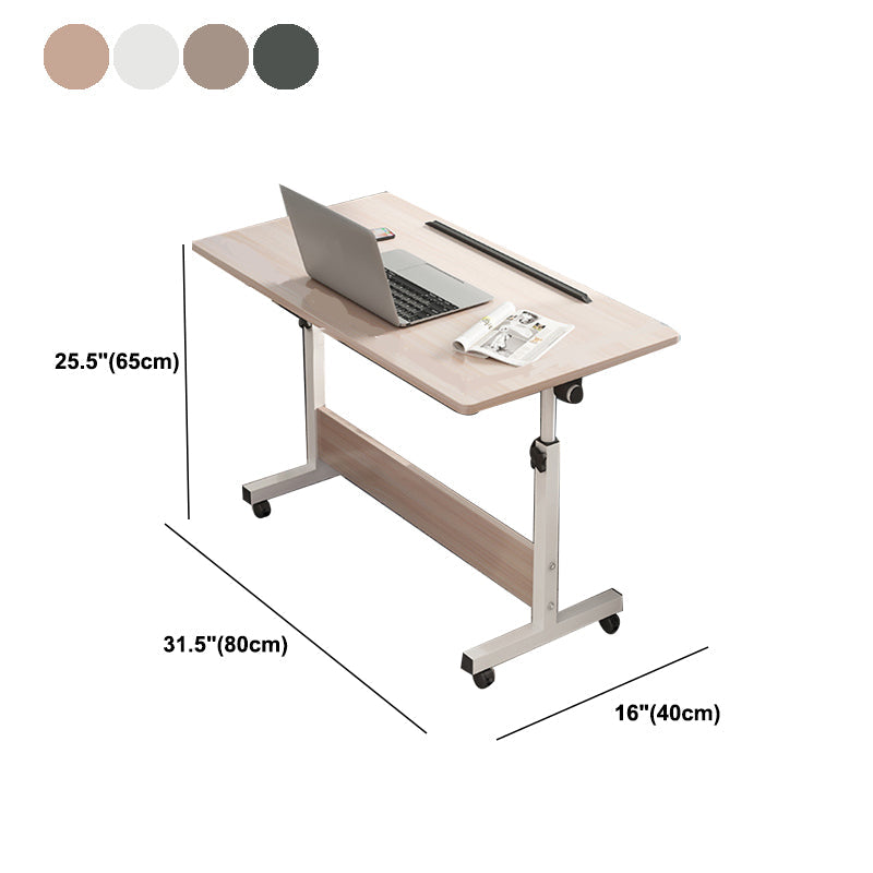 Modern Writing Desk Wooden Adjustable Standing Desk with Caster Wheel Clearhalo 'furn' 'furn_office_desk' 'Furniture' 'Office Desks' 'Office Furniture' 'office_desk' 5934026