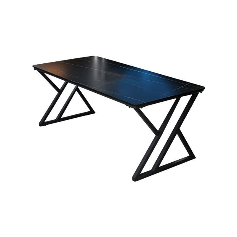 Industrial Stone Writing Desk Sled Rectangular Gaming Desk for Home