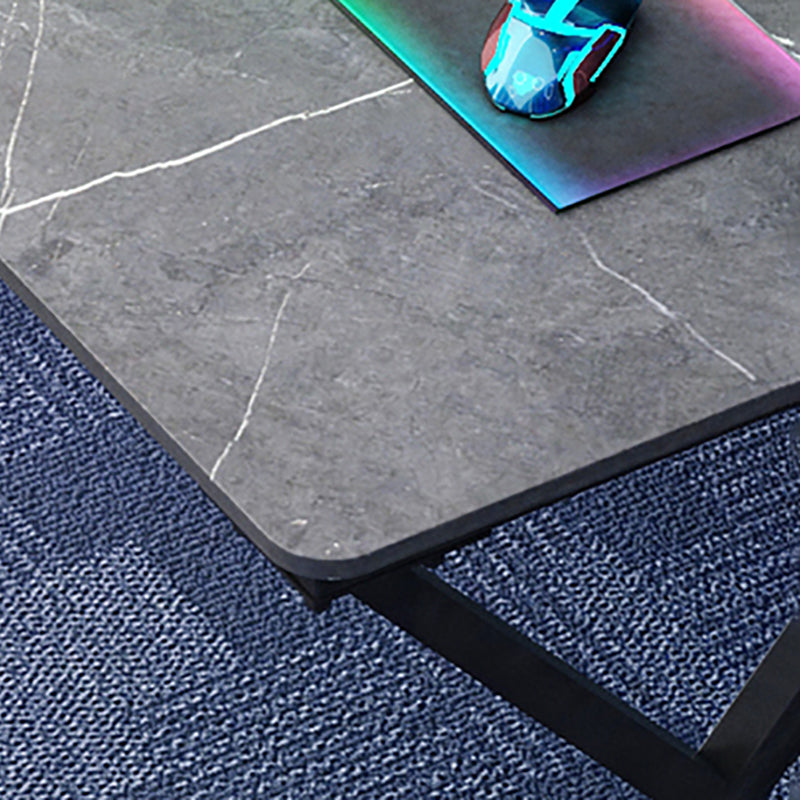 Industrial Stone Writing Desk Sled Rectangular Gaming Desk for Home