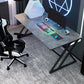 Industrial Stone Writing Desk Sled Rectangular Gaming Desk for Home
