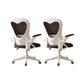 Contemporary Arm Chair Upholstered Swivel Breathable AirGrid Office Chair White-Black 2 Piece Set Without Headrest Clearhalo 'furn' 'furn_office_chair' 'Furniture' 'Office Chairs' 'Office Furniture' 'office_chair' 5934114
