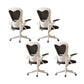 Contemporary Arm Chair Upholstered Swivel Breathable AirGrid Office Chair White-Black 4 Piece Set Without Headrest Clearhalo 'furn' 'furn_office_chair' 'Furniture' 'Office Chairs' 'Office Furniture' 'office_chair' 5934116