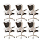Contemporary Arm Chair Upholstered Swivel Breathable AirGrid Office Chair White-Black 6 Piece Set Without Headrest Clearhalo 'furn' 'furn_office_chair' 'Furniture' 'Office Chairs' 'Office Furniture' 'office_chair' 5934117