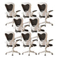 Contemporary Arm Chair Upholstered Swivel Breathable AirGrid Office Chair White-Black 8 Piece Set Without Headrest Clearhalo 'furn' 'furn_office_chair' 'Furniture' 'Office Chairs' 'Office Furniture' 'office_chair' 5934120