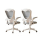 Contemporary Arm Chair Upholstered Swivel Breathable AirGrid Office Chair White-Gray 2 Piece Set Without Headrest Clearhalo 'furn' 'furn_office_chair' 'Furniture' 'Office Chairs' 'Office Furniture' 'office_chair' 5934124