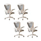 Contemporary Arm Chair Upholstered Swivel Breathable AirGrid Office Chair White-Gray 4 Piece Set Without Headrest Clearhalo 'furn' 'furn_office_chair' 'Furniture' 'Office Chairs' 'Office Furniture' 'office_chair' 5934126