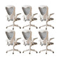 Contemporary Arm Chair Upholstered Swivel Breathable AirGrid Office Chair White-Gray 6 Piece Set Without Headrest Clearhalo 'furn' 'furn_office_chair' 'Furniture' 'Office Chairs' 'Office Furniture' 'office_chair' 5934127