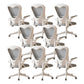 Contemporary Arm Chair Upholstered Swivel Breathable AirGrid Office Chair White-Gray 8 Piece Set Without Headrest Clearhalo 'furn' 'furn_office_chair' 'Furniture' 'Office Chairs' 'Office Furniture' 'office_chair' 5934129