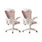 Contemporary Arm Chair Upholstered Swivel Breathable AirGrid Office Chair White Pink 2 Piece Set Without Headrest Clearhalo 'furn' 'furn_office_chair' 'Furniture' 'Office Chairs' 'Office Furniture' 'office_chair' 5934131