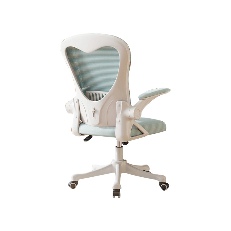 Contemporary Arm Chair Upholstered Swivel Breathable AirGrid Office Chair White Green 1 Piece Without Headrest Clearhalo 'furn' 'furn_office_chair' 'Furniture' 'Office Chairs' 'Office Furniture' 'office_chair' 5934135