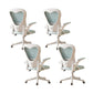 Contemporary Arm Chair Upholstered Swivel Breathable AirGrid Office Chair White Green 4 Piece Set Without Headrest Clearhalo 'furn' 'furn_office_chair' 'Furniture' 'Office Chairs' 'Office Furniture' 'office_chair' 5934137