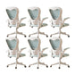 Contemporary Arm Chair Upholstered Swivel Breathable AirGrid Office Chair White Green 6 Piece Set Without Headrest Clearhalo 'furn' 'furn_office_chair' 'Furniture' 'Office Chairs' 'Office Furniture' 'office_chair' 5934138