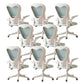Contemporary Arm Chair Upholstered Swivel Breathable AirGrid Office Chair White Green 8 Piece Set Without Headrest Clearhalo 'furn' 'furn_office_chair' 'Furniture' 'Office Chairs' 'Office Furniture' 'office_chair' 5934139