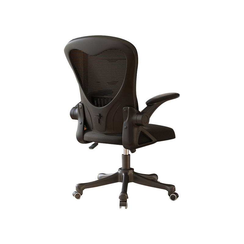 Contemporary Arm Chair Upholstered Swivel Breathable AirGrid Office Chair Black 1 Piece Without Headrest Clearhalo 'furn' 'furn_office_chair' 'Furniture' 'Office Chairs' 'Office Furniture' 'office_chair' 5934140