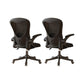 Contemporary Arm Chair Upholstered Swivel Breathable AirGrid Office Chair Black 2 Piece Set Without Headrest Clearhalo 'furn' 'furn_office_chair' 'Furniture' 'Office Chairs' 'Office Furniture' 'office_chair' 5934141