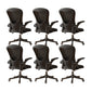 Contemporary Arm Chair Upholstered Swivel Breathable AirGrid Office Chair Black 6 Piece Set Without Headrest Clearhalo 'furn' 'furn_office_chair' 'Furniture' 'Office Chairs' 'Office Furniture' 'office_chair' 5934143