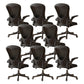 Contemporary Arm Chair Upholstered Swivel Breathable AirGrid Office Chair Black 8 Piece Set Without Headrest Clearhalo 'furn' 'furn_office_chair' 'Furniture' 'Office Chairs' 'Office Furniture' 'office_chair' 5934144