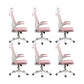 Contemporary Arm Chair Upholstered Swivel Breathable AirGrid Office Chair White Pink 6 Piece Set With Headrest Clearhalo 'furn' 'furn_office_chair' 'Furniture' 'Office Chairs' 'Office Furniture' 'office_chair' 5934158