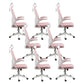 Contemporary Arm Chair Upholstered Swivel Breathable AirGrid Office Chair White Pink 8 Piece Set With Headrest Clearhalo 'furn' 'furn_office_chair' 'Furniture' 'Office Chairs' 'Office Furniture' 'office_chair' 5934159