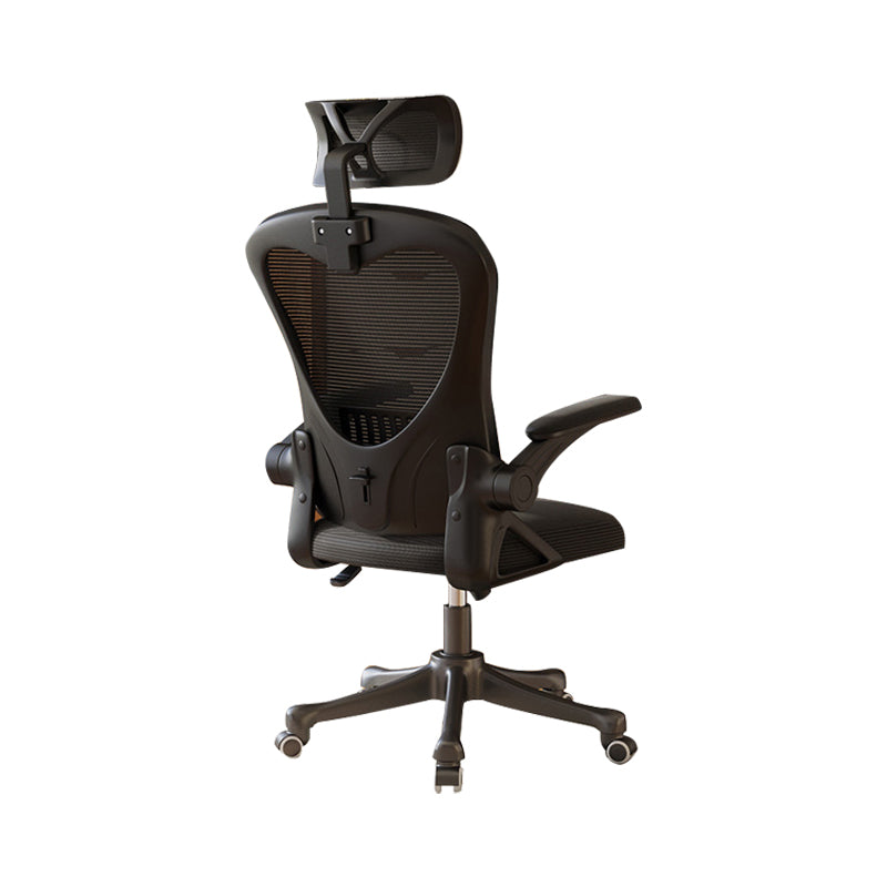 Contemporary Arm Chair Upholstered Swivel Breathable AirGrid Office Chair Black 1 Piece With Headrest Clearhalo 'furn' 'furn_office_chair' 'Furniture' 'Office Chairs' 'Office Furniture' 'office_chair' 5934160