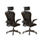 Contemporary Arm Chair Upholstered Swivel Breathable AirGrid Office Chair Black 2 Piece Set With Headrest Clearhalo 'furn' 'furn_office_chair' 'Furniture' 'Office Chairs' 'Office Furniture' 'office_chair' 5934161