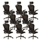 Contemporary Arm Chair Upholstered Swivel Breathable AirGrid Office Chair Black 8 Piece Set With Headrest Clearhalo 'furn' 'furn_office_chair' 'Furniture' 'Office Chairs' 'Office Furniture' 'office_chair' 5934164