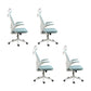 Contemporary Arm Chair Upholstered Swivel Breathable AirGrid Office Chair White Green 4 Piece Set With Headrest Clearhalo 'furn' 'furn_office_chair' 'Furniture' 'Office Chairs' 'Office Furniture' 'office_chair' 5934167