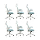 Contemporary Arm Chair Upholstered Swivel Breathable AirGrid Office Chair White Green 6 Piece Set With Headrest Clearhalo 'furn' 'furn_office_chair' 'Furniture' 'Office Chairs' 'Office Furniture' 'office_chair' 5934168