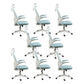 Contemporary Arm Chair Upholstered Swivel Breathable AirGrid Office Chair White Green 8 Piece Set With Headrest Clearhalo 'furn' 'furn_office_chair' 'Furniture' 'Office Chairs' 'Office Furniture' 'office_chair' 5934169