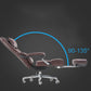 Contemporary Arm Chair Pillow Included Adjustable Seat Height Brown Leather Office Chair