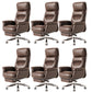Contemporary Arm Chair Adjustable Seat Height Brown Leather Office Chair 6 Piece Set Clearhalo 'furn' 'furn_office_chair' 'Furniture' 'Office Chairs' 'Office Furniture' 'office_chair' 5934204