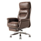 Contemporary Arm Chair Adjustable Seat Height Brown Leather Office Chair Clearhalo 'furn' 'furn_office_chair' 'Furniture' 'Office Chairs' 'Office Furniture' 'office_chair' 5934208