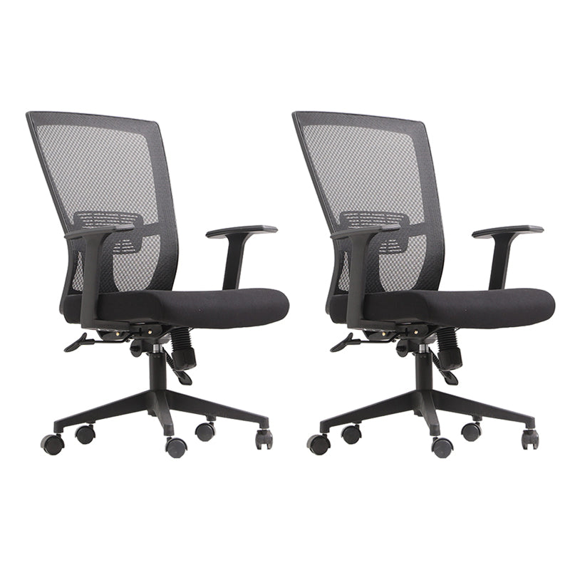 Modern High Back Office Chair Black Task Microfiber Arm Chair 2 Piece Set Clearhalo 'furn' 'furn_office_chair' 'Furniture' 'Office Chairs' 'Office Furniture' 'office_chair' 5934267