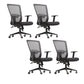Modern High Back Office Chair Black Task Microfiber Arm Chair 4 Piece Set Clearhalo 'furn' 'furn_office_chair' 'Furniture' 'Office Chairs' 'Office Furniture' 'office_chair' 5934269