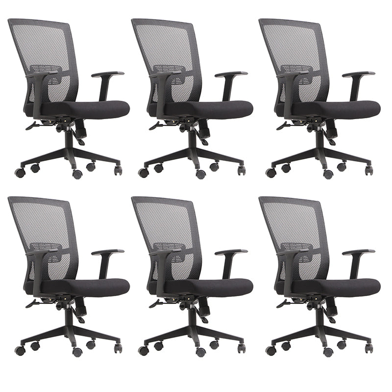 Modern High Back Office Chair Black Task Microfiber Arm Chair 6 Piece Set Clearhalo 'furn' 'furn_office_chair' 'Furniture' 'Office Chairs' 'Office Furniture' 'office_chair' 5934272