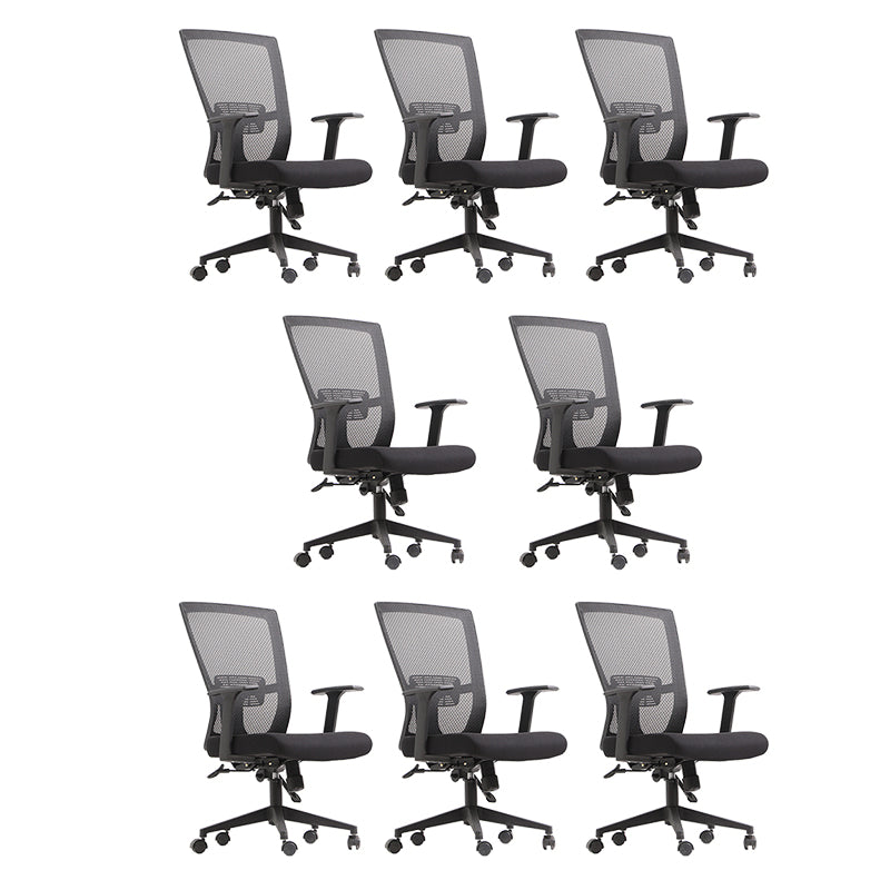 Modern High Back Office Chair Black Task Microfiber Arm Chair 8 Piece Set Clearhalo 'furn' 'furn_office_chair' 'Furniture' 'Office Chairs' 'Office Furniture' 'office_chair' 5934275