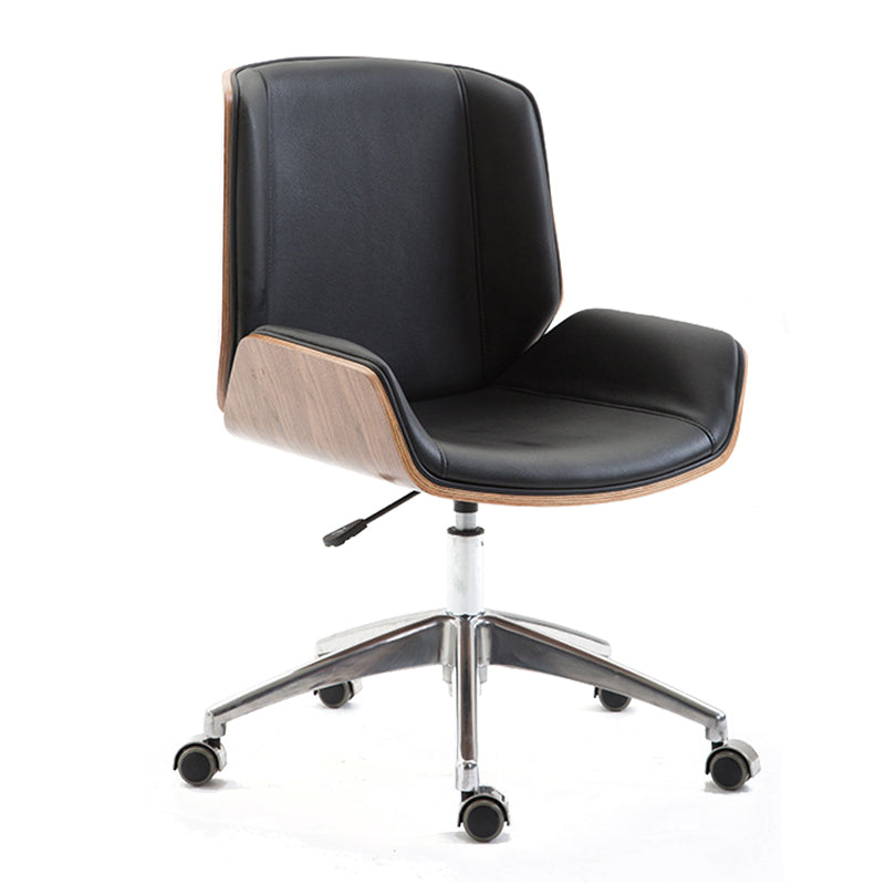 Contemporary Ergonomic Office Chair Adjustable Seat Height Desk Chair Black-Brown 1 Piece Clearhalo 'furn' 'furn_office_chair' 'Furniture' 'Office Chairs' 'Office Furniture' 'office_chair' 5934282