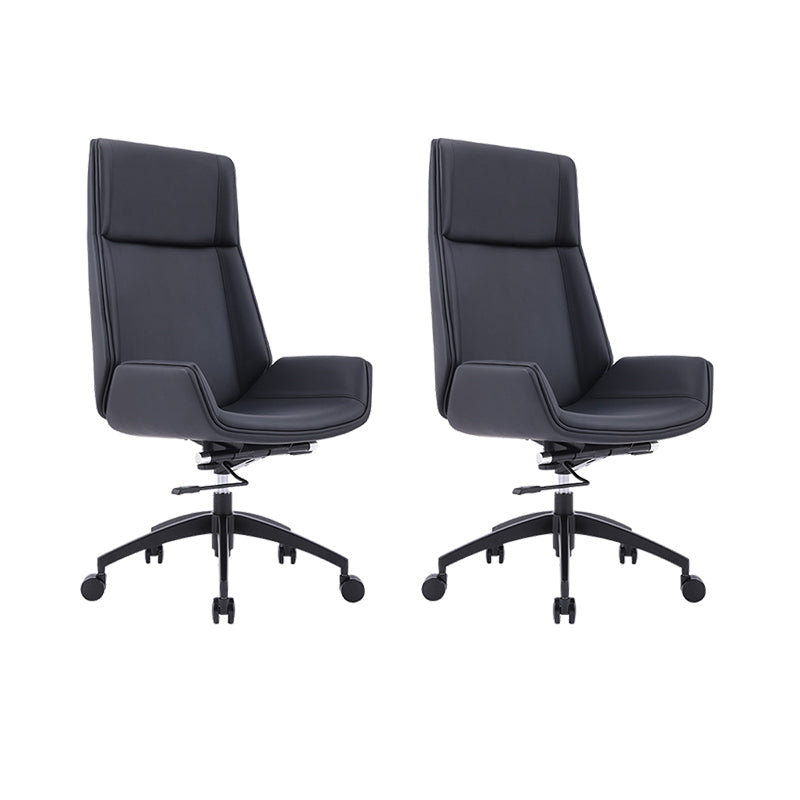 Contemporary Ergonomic Office Chair Adjustable Seat Height Desk Chair Black 2 Piece Set Clearhalo 'furn' 'furn_office_chair' 'Furniture' 'Office Chairs' 'Office Furniture' 'office_chair' 5934284