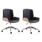 Contemporary Ergonomic Office Chair Adjustable Seat Height Desk Chair Black-Brown 2 Piece Set Clearhalo 'furn' 'furn_office_chair' 'Furniture' 'Office Chairs' 'Office Furniture' 'office_chair' 5934288