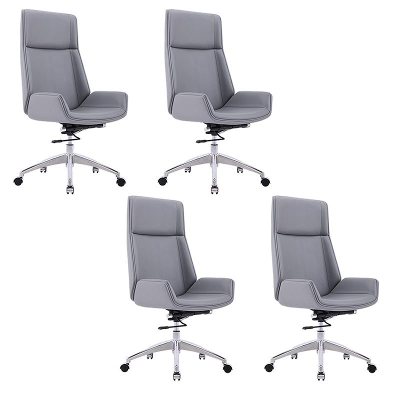 Contemporary Ergonomic Office Chair Adjustable Seat Height Desk Chair Grey 4 Piece Set Clearhalo 'furn' 'furn_office_chair' 'Furniture' 'Office Chairs' 'Office Furniture' 'office_chair' 5934293