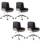 Contemporary Ergonomic Office Chair Adjustable Seat Height Desk Chair Black-Brown 4 Piece Set Clearhalo 'furn' 'furn_office_chair' 'Furniture' 'Office Chairs' 'Office Furniture' 'office_chair' 5934294
