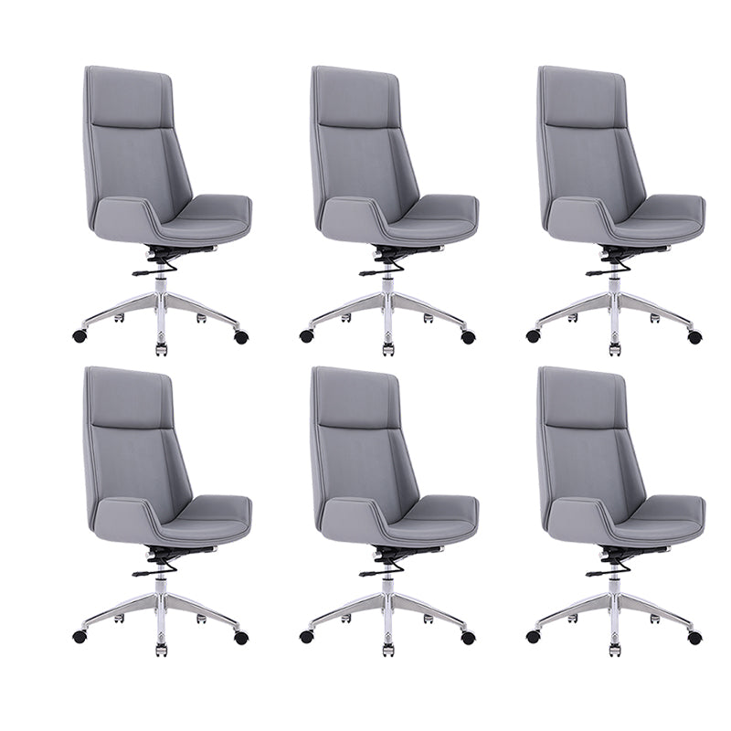 Contemporary Ergonomic Office Chair Adjustable Seat Height Desk Chair Grey 6 Piece Set Clearhalo 'furn' 'furn_office_chair' 'Furniture' 'Office Chairs' 'Office Furniture' 'office_chair' 5934296