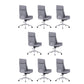 Contemporary Ergonomic Office Chair Adjustable Seat Height Desk Chair Grey 8 Piece Set Clearhalo 'furn' 'furn_office_chair' 'Furniture' 'Office Chairs' 'Office Furniture' 'office_chair' 5934299